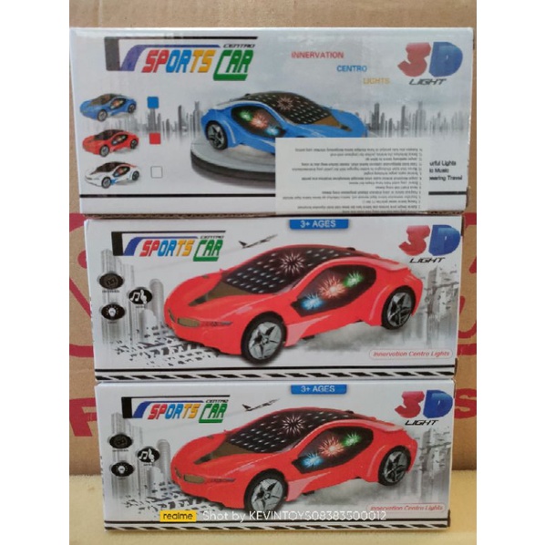 6038A MAINAN MOBIL SPORT CAR 3D LIGHT MENGGUNAKAN BATERAI / Mainan mobil mobilan bunyi + led