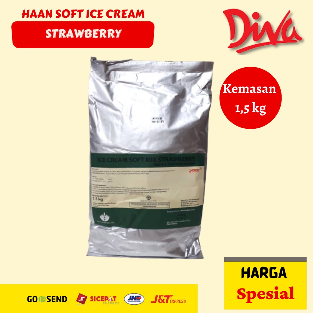 

[1,5kg[ Haan Soft Ice Cream Mix Strawberry - Soft Ice Cream