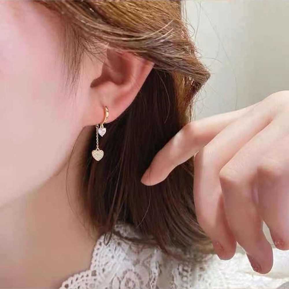 Anting Tusuk Gantung Wanita Desain Hatirumbai Rantai Gaya Eleganretro Untuk Pernikahan