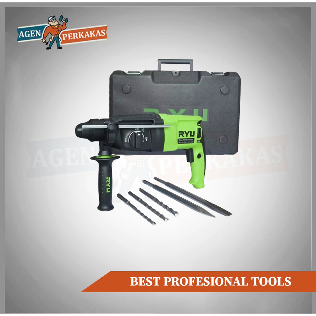 Ryu Mesin Bor Beton RRH-26 Mesin Bor Bobok Rotary Hammer Drill RYU 26