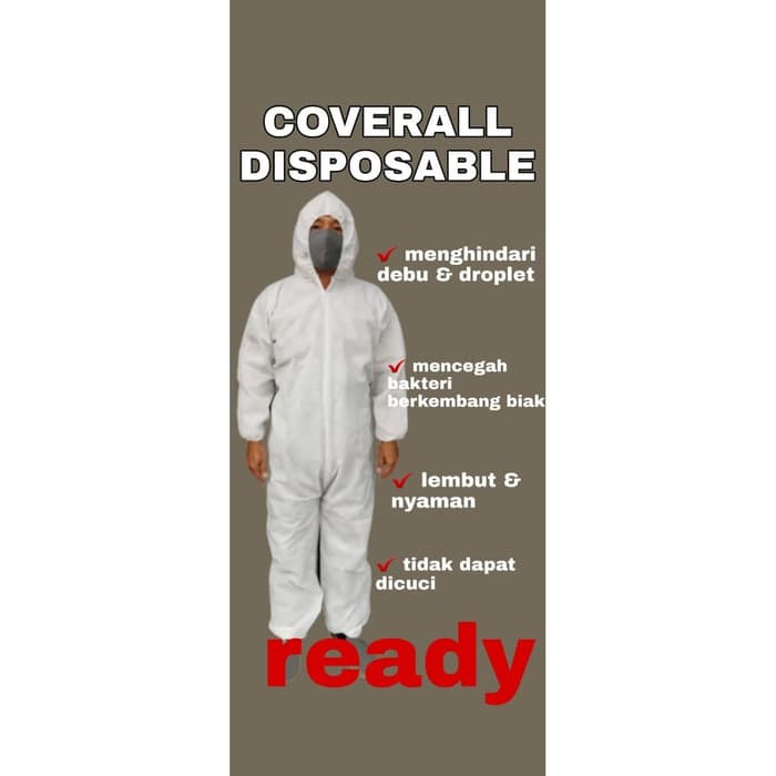  Coverall  hazmat suit baju  APD  disposable ready grosir 