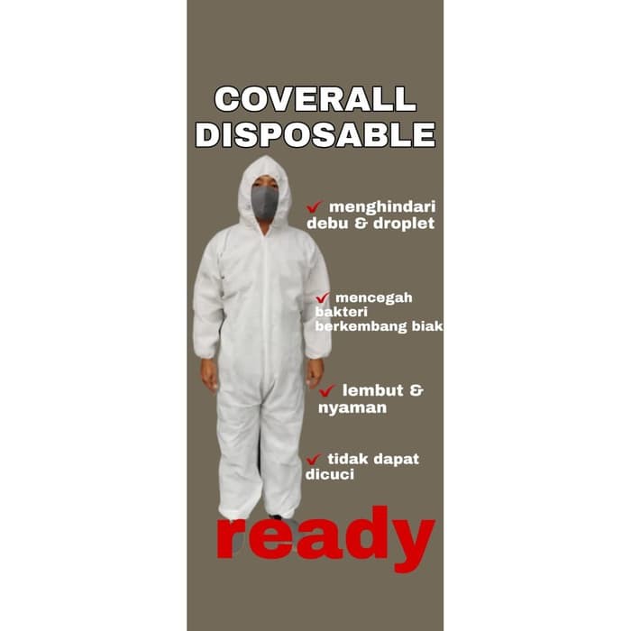 Coverall hazmat  suit baju  APD  disposable ready grosir 