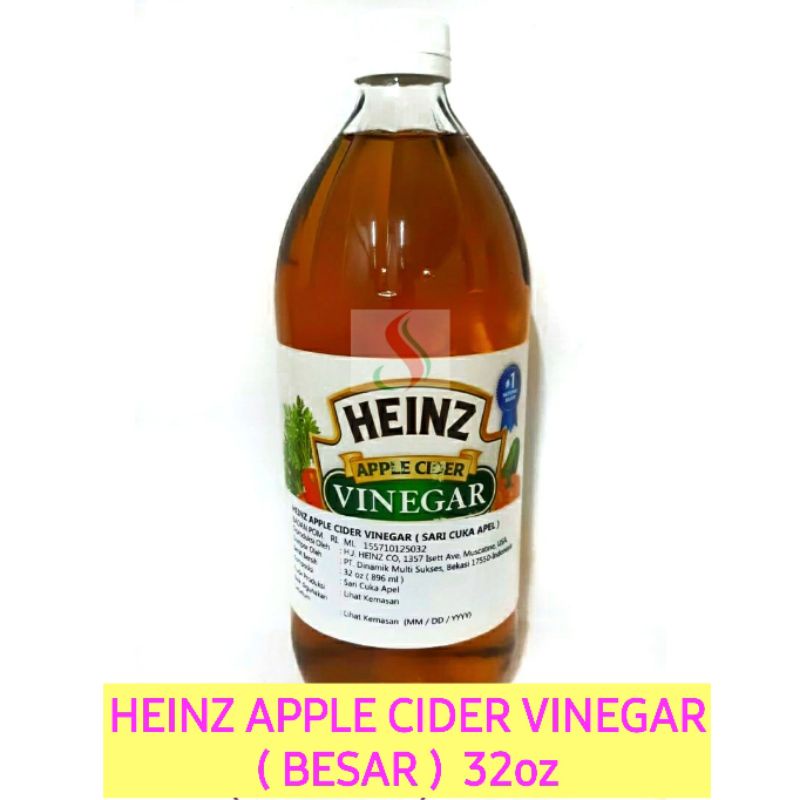 Heinz Apple Cider Vinegar 32oz (botol Besar). Cuka Apel