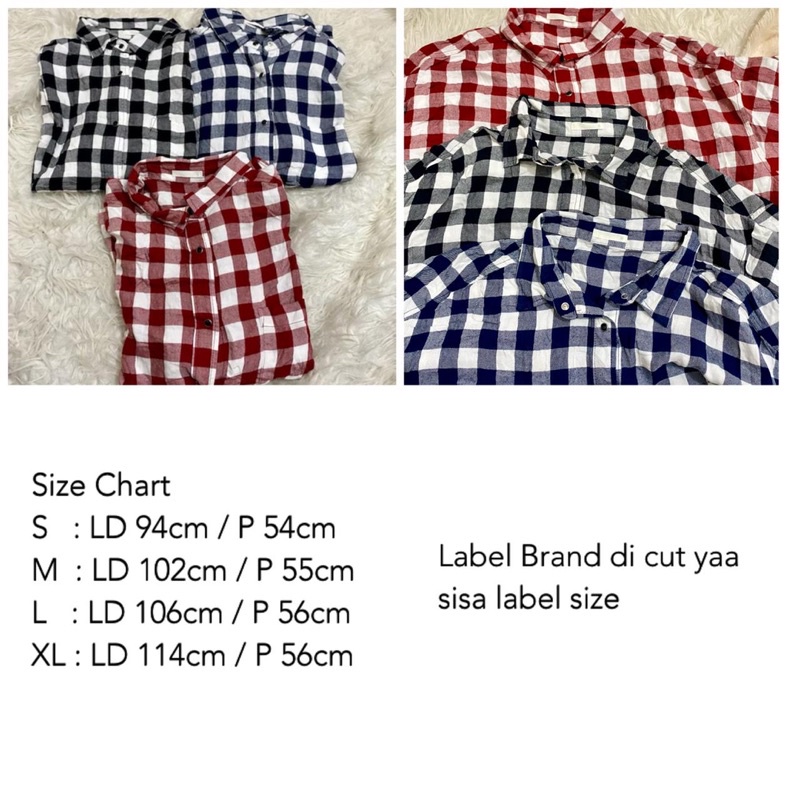 Kemeja Wanita Casual Legan Panjang Kotak Kotak GU  Crop-1