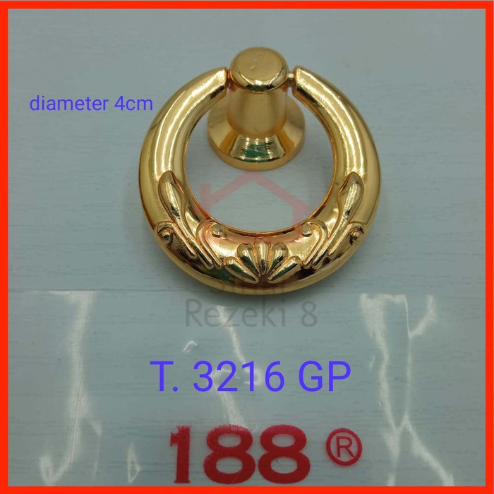 Jual Tarikan Laci Gp Gold Emas Ring Bulat Handle Pintu Lemari