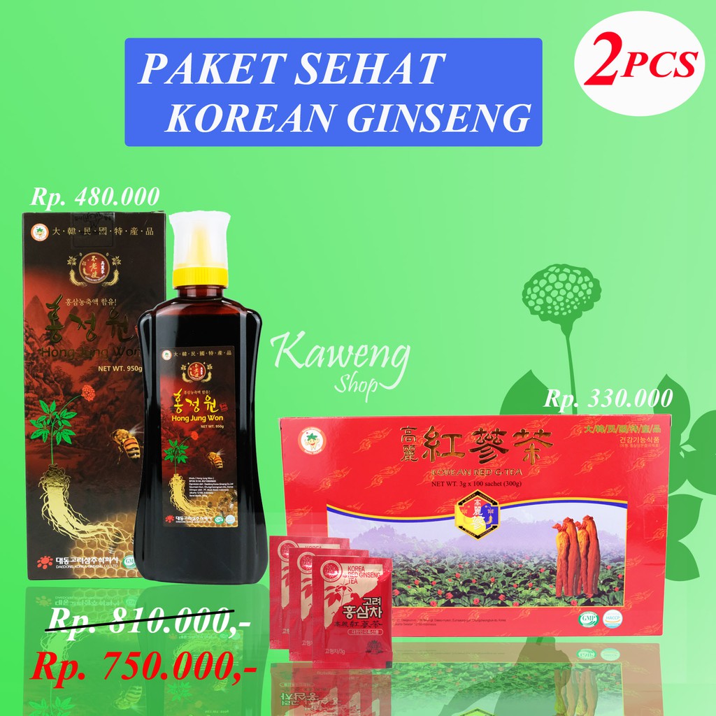 

PAKET SEHAT KOREAN GINSENG 1 ( RED GINSENG TEA & GINSENG MADU)