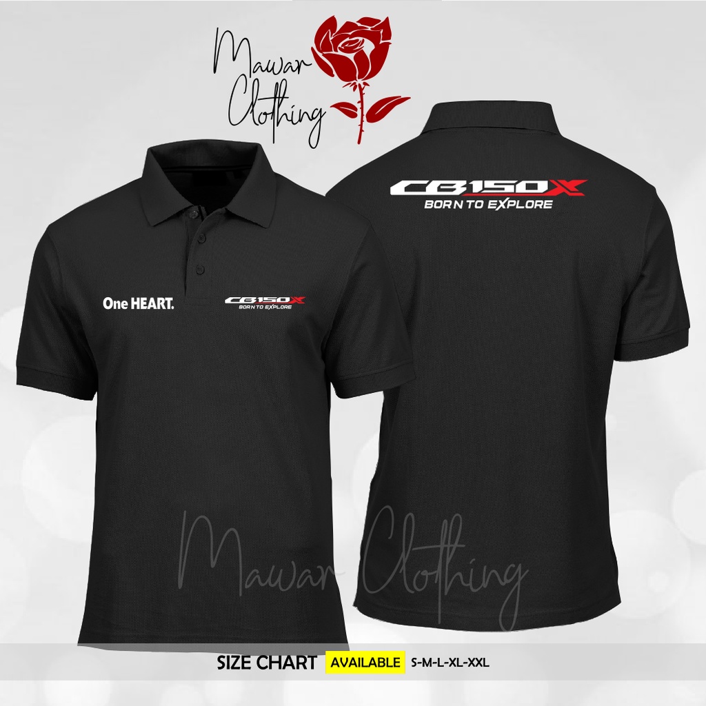 Poloshirt / Kaos Polo Motor Honda CB150X One Heart Terbaru Kualitas Distro - Mawar.Cloth