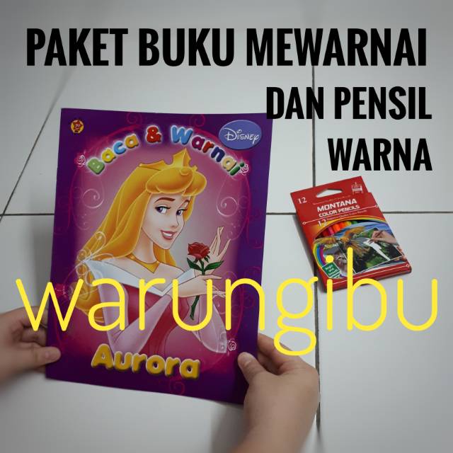 Paket Buku Keterampilan Mewarnai Dan Cerita Set Pensil Warna Karakter Princess Aurora Shopee Indonesia