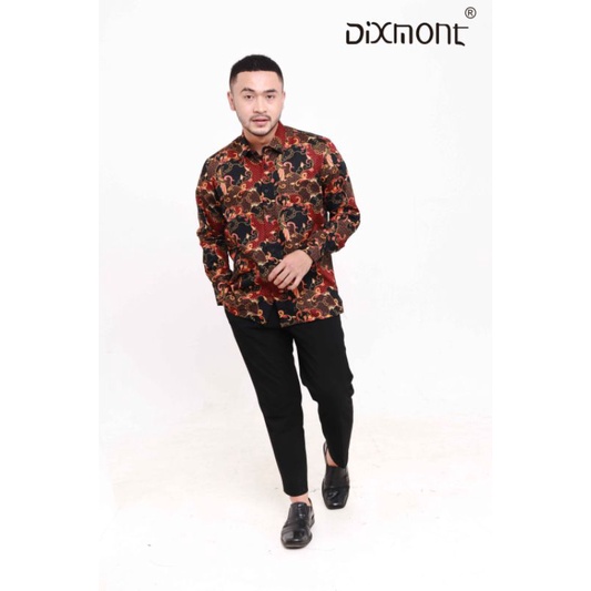 Dixmont Kemeja Pria Batik Panjang Hem BL02821