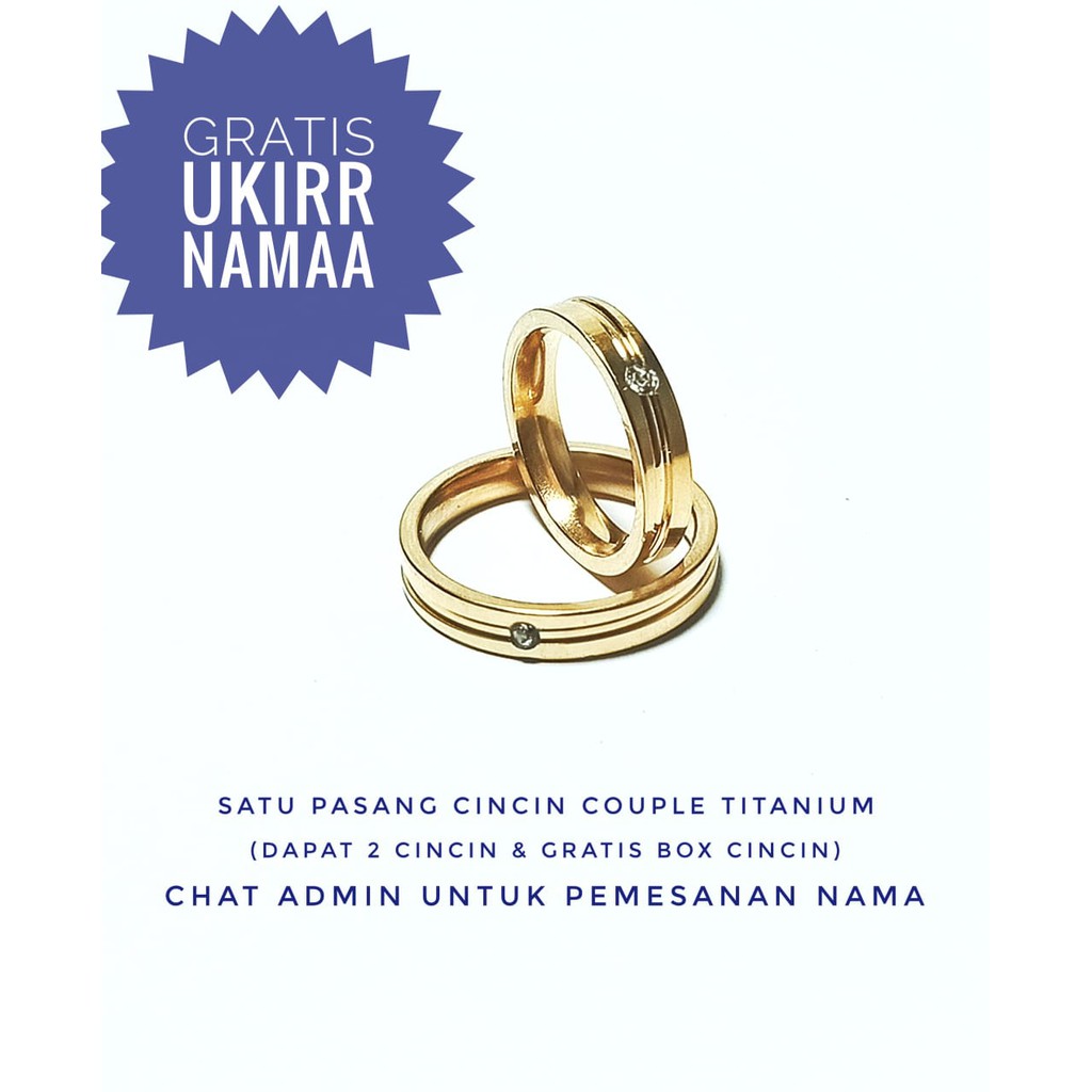 CINCIN COUPLE TITANIUM GRATIS UKIR NAMA