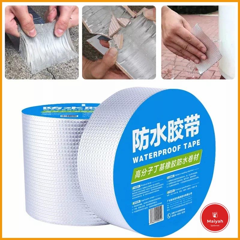 Lem Lakban Tape Anti Bocor Air Panas Alumunium Foil Butyl Waterproof tambal tabal bak air, talang ai