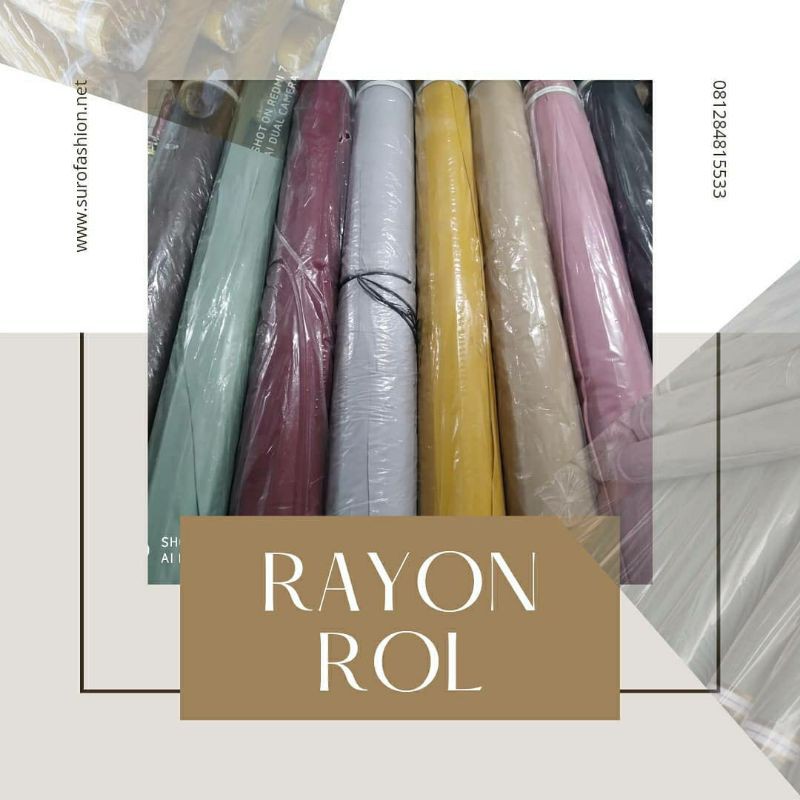 grosir kain rayon polos harga 1 rol isi 100yard