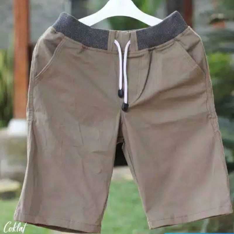 (BIG SIZE) Celana Chino Pendek Pria mick pinggang karet rip