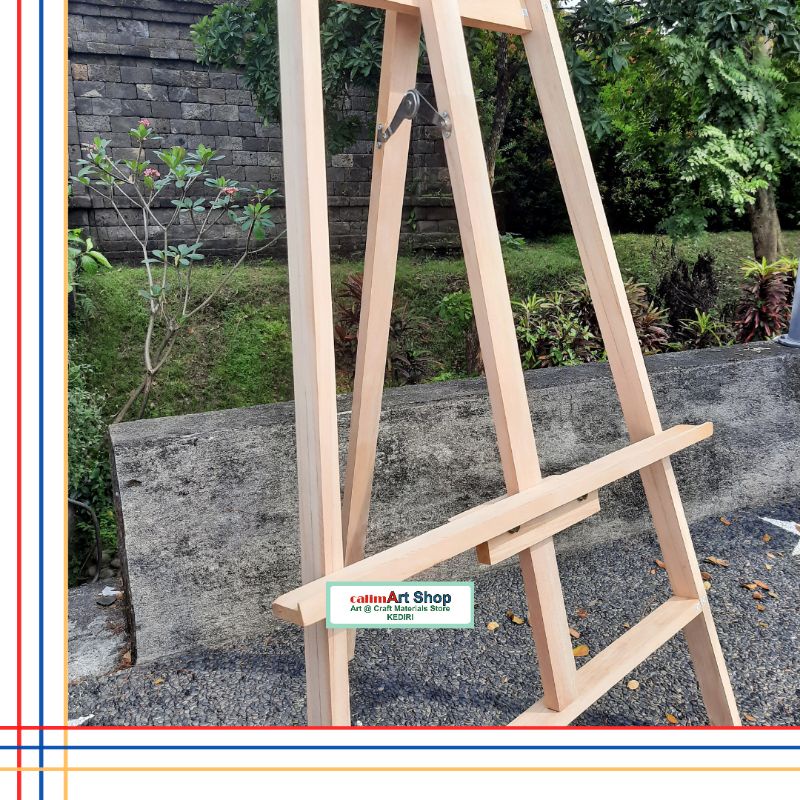 Bali Artist Easel / Tripod / Stand Lukisan Kayu Besar Bali Artist