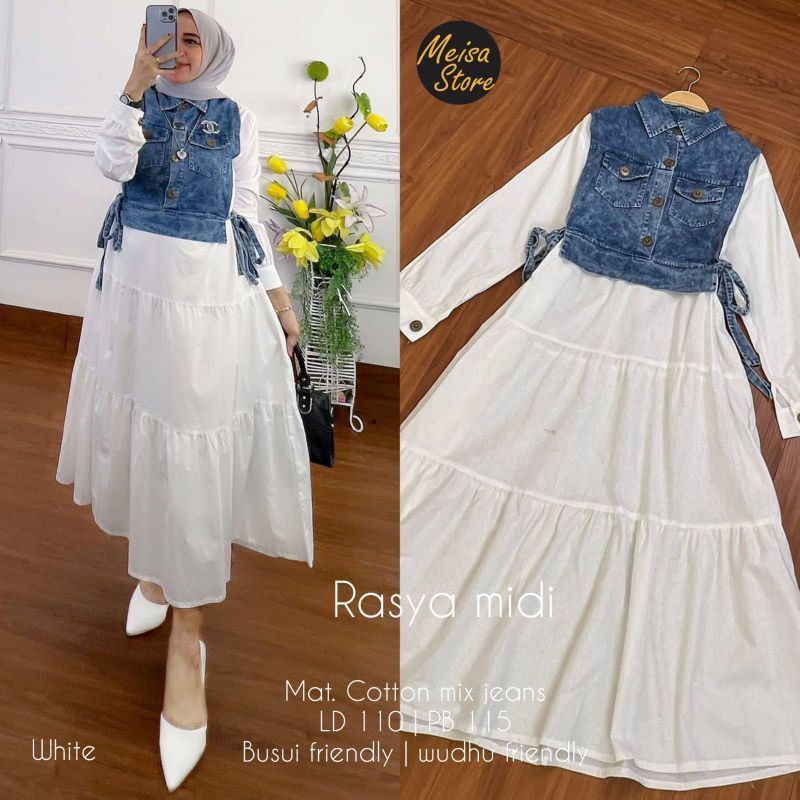 DRESS MUSLIM, baju wanita, baju gamis, dress, gamis, Baju gamis, fashion wanita, Rasya Midi ,