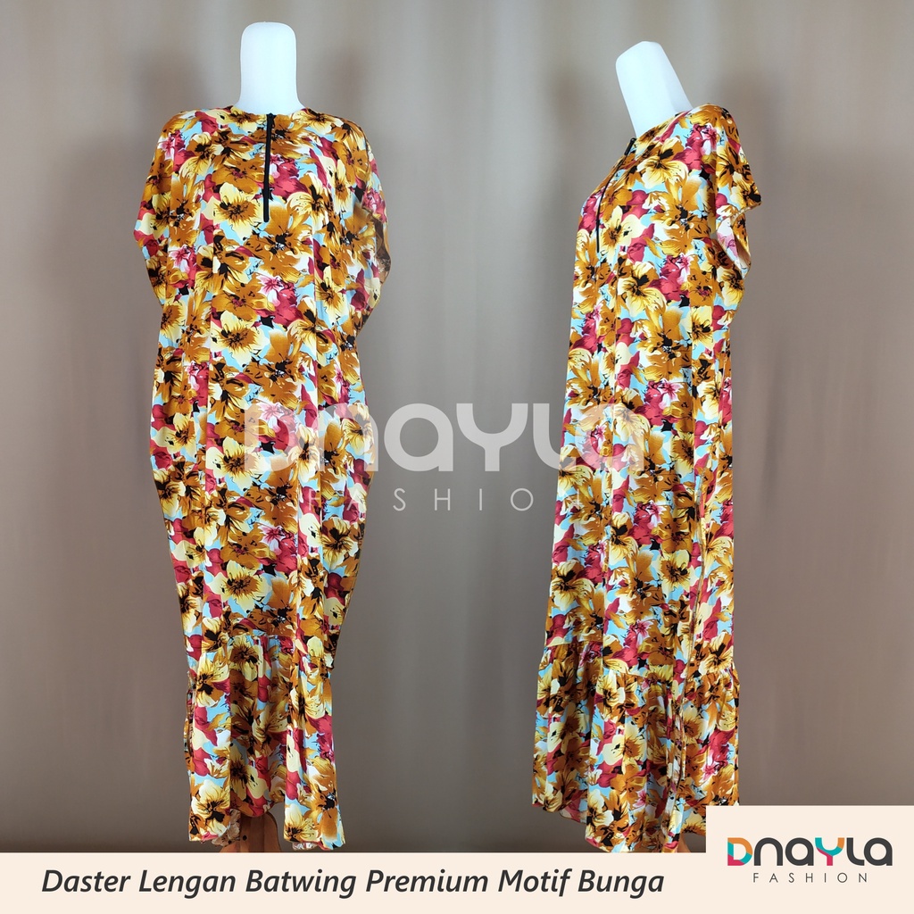 Daster Rayon Panjang Lengan Batwing Resleting Rempel / Bajur Tidur Wanita Viral Kekinian