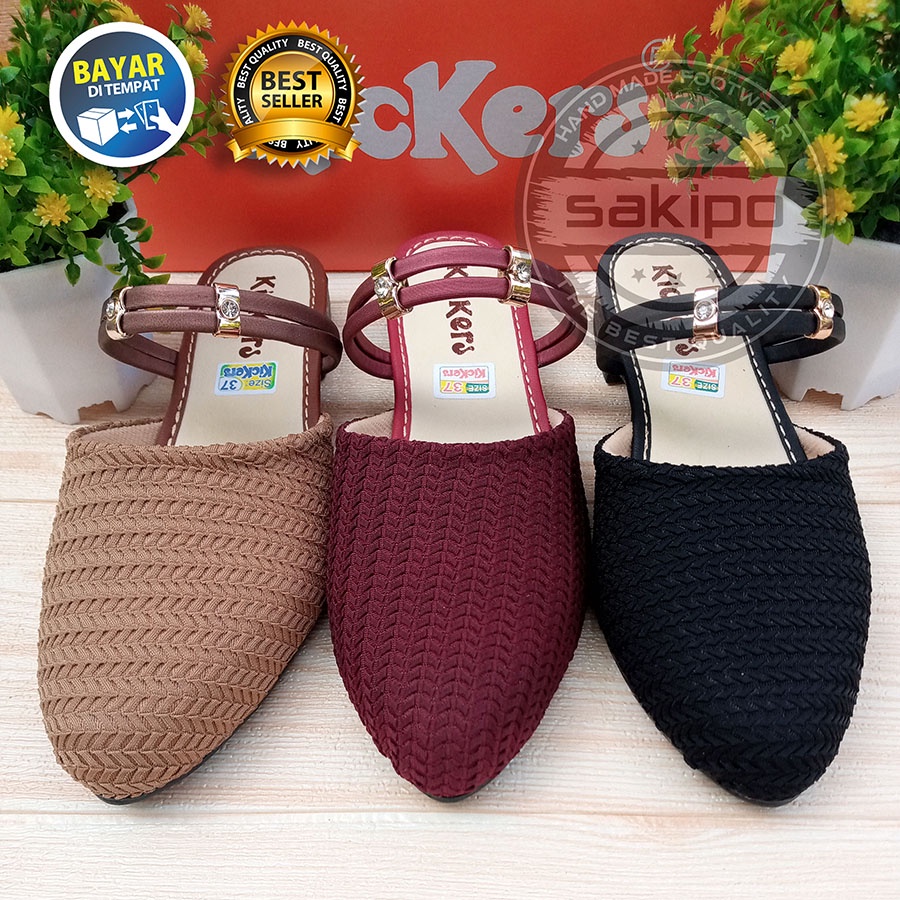 PROMO 8.8 SEPATU WANITA RAJUT LED TALI BALET DEWASA RAJUT KICKERS  / SLOP RAJUT MURAH UNIK / SAKIPO