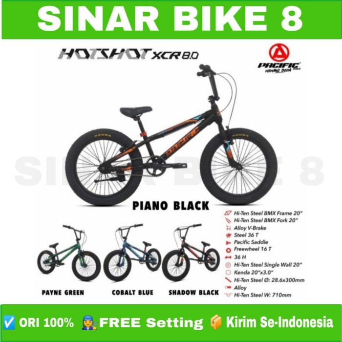 Sepeda Anak Laki  BMX HOTSHOT XCR 8.0 Ban Jumbo 3.0 Ukuran 20 Inch