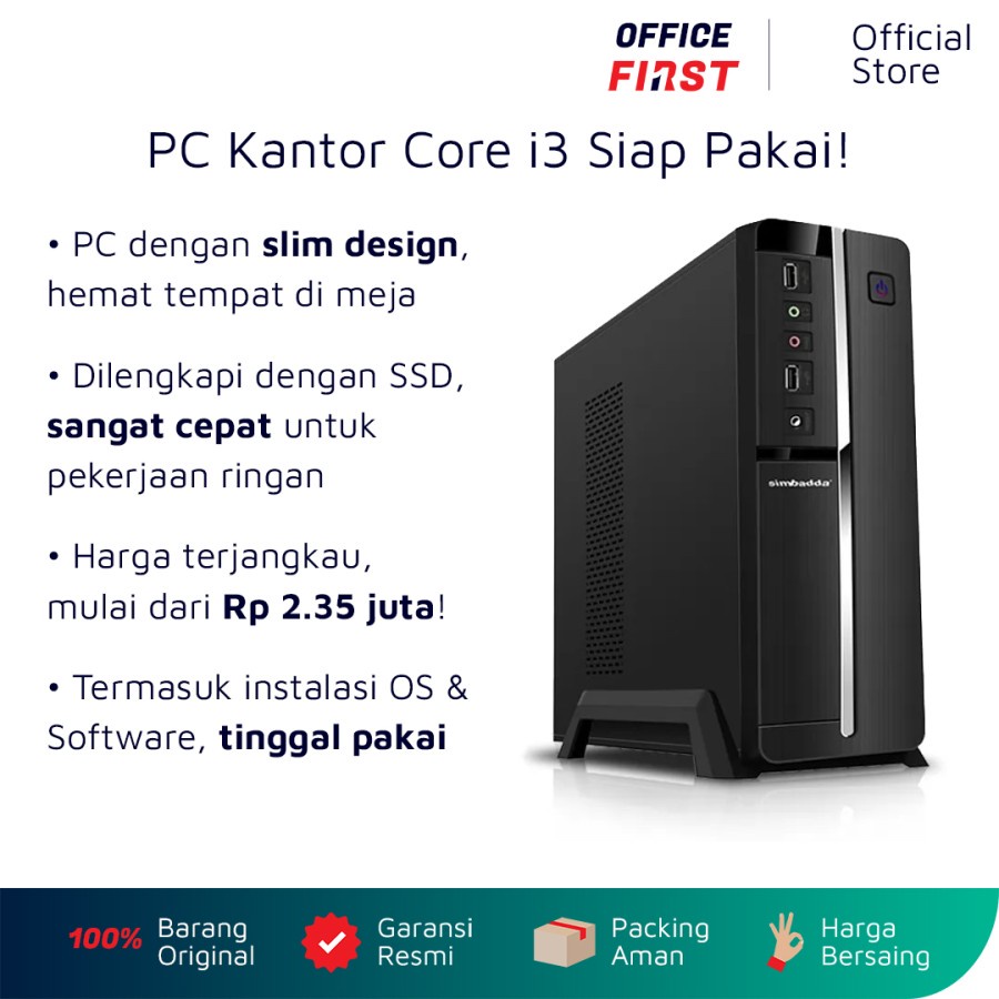 Rakitan PC Office Core i3 Komputer Kantor Admin Siap Pakai (PC Only)