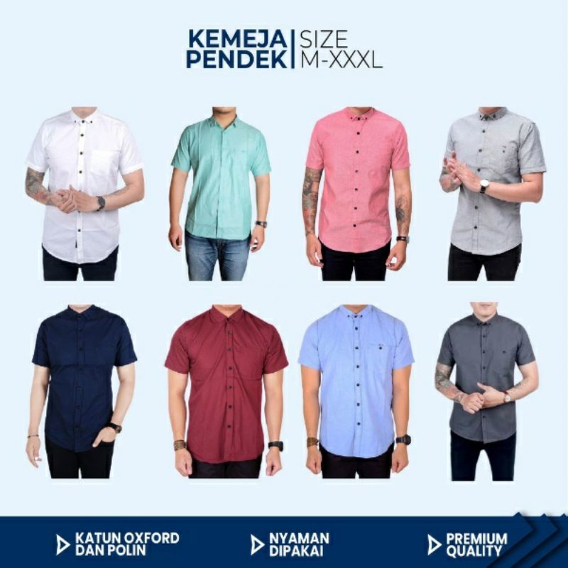 Kemeja Pria Boyi Top Man Lengan Pendek Kasual Polos Formal Kerja