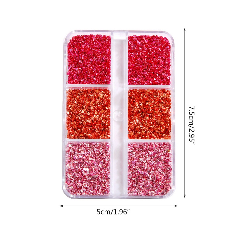 SIY  6 Grids Broken Glass Sequins Suitable for Nail Art Decoration Resin Mold