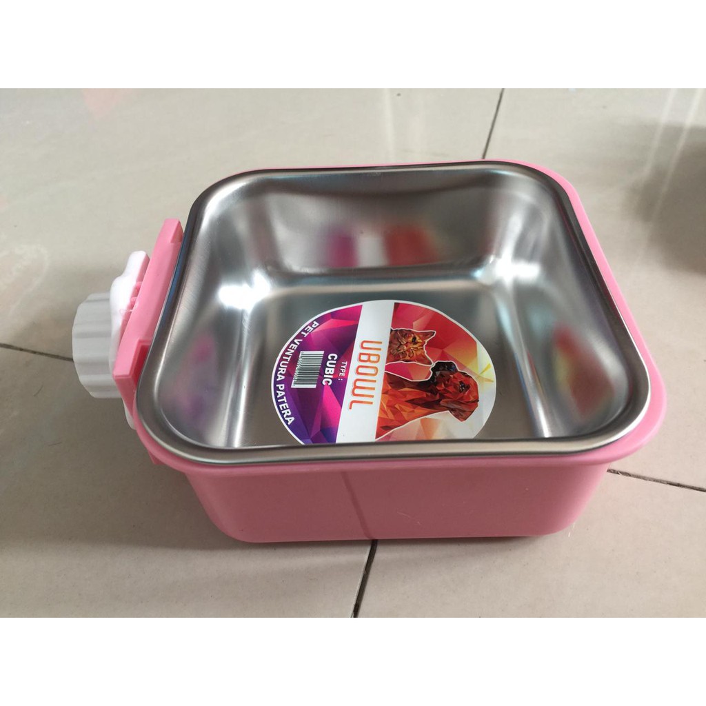 UBOWL Cubic &amp; Hanger Single Mangkuk Mangkok Tempat Makan Minum Kucing