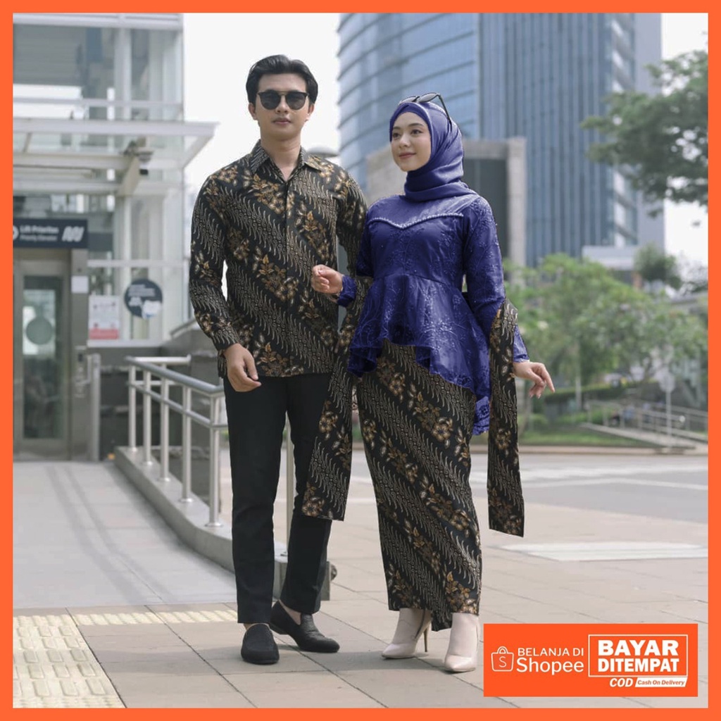 SOLO BATIK TERMURAH - COUPLE KEBAYA BATIK KONDANGAN TUNANGAN WISUDA LAMARAN / SET COUPLE KEBAYA BRUKAT TILLE MUTIARA PREMIUM BEST SELLER