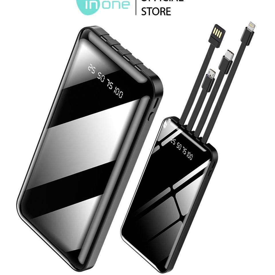 [BR1145]❆ INONE Powerbank P22 12000mAh 4 Output 2 Input Tipe C Micro Lightning USB LED Display Pocke