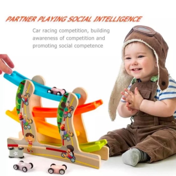 

SELUNCUR/MINIATURE Mainan SPEEDING CAR KAYU Anak Edukasi MOBIL PUZZLE Unik Berkualitas