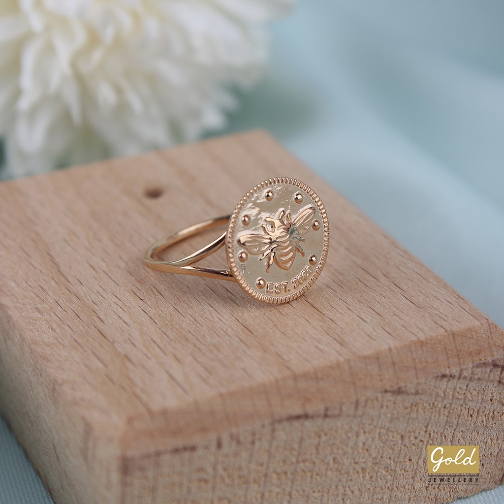 Cincin emas kuning 700 16k - XII720032100 - model coin dollar / koin dolar