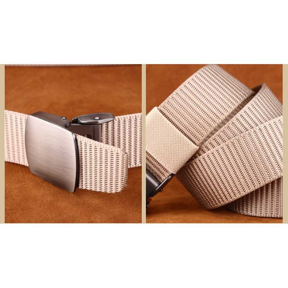 (BISA COD) FTIHSHP Tali Ikat Pinggang Pria Canvas Stylish Metal Buckle - MU071