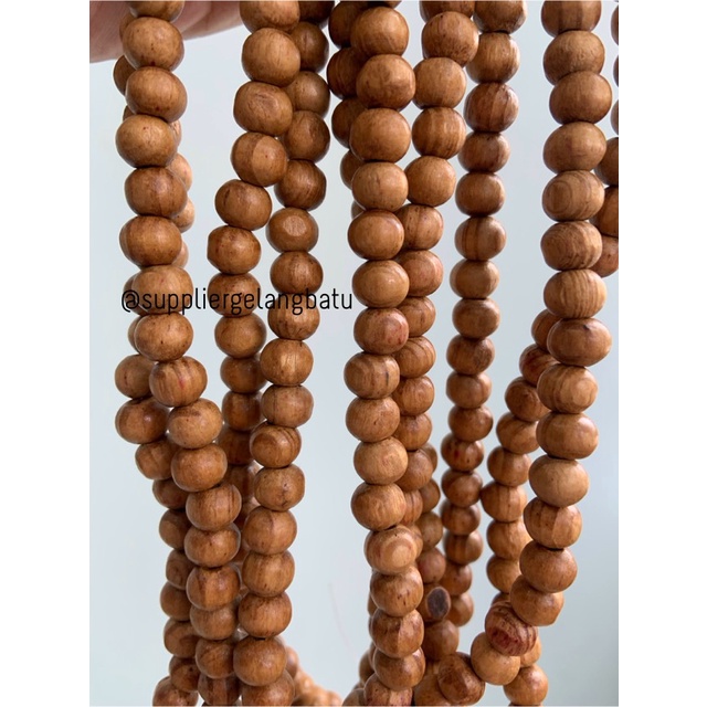 bahan Kokka Koka Kaukah 8mm kayu craft gelang kalung serat cokelat