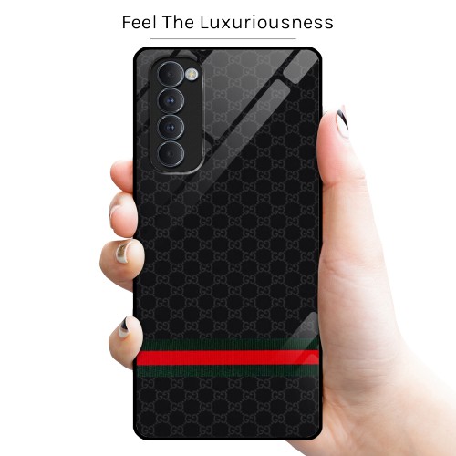 Premium case glass gucci for oppo reno 4 pro/ reno 4f/ reno 4/ reno 3/ a92/ a52/ a53/ a9 2020/ f11