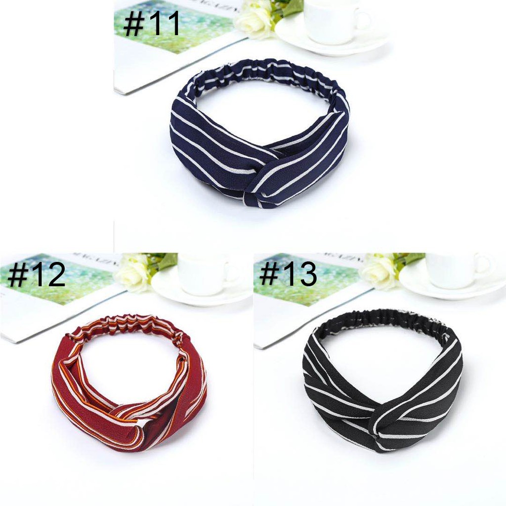 [WS] Bando Motif Wanita Hairband Elastis Karet Aksesoris Fashion Bando Import High Quality