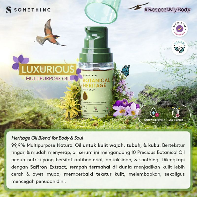 Somethinc Botanical Heritage Oil Serum - Natural Oil untuk wajah dan badan