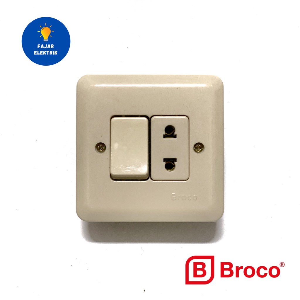 BROCO SAKLAR ENGKEL IB + STOP KONTAK CREAM BROCO (GROSIR)