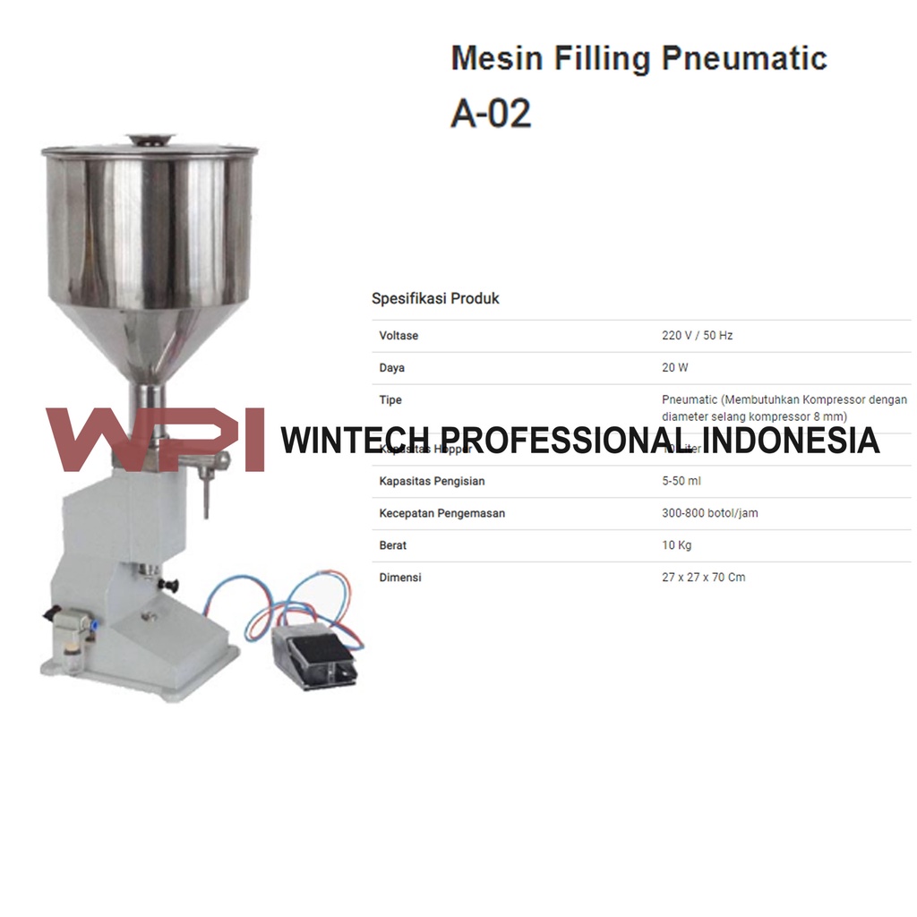 POWERPACK A-02 Mesin Pengisi Cairan Pasta - Filling Pasta Pneumatic