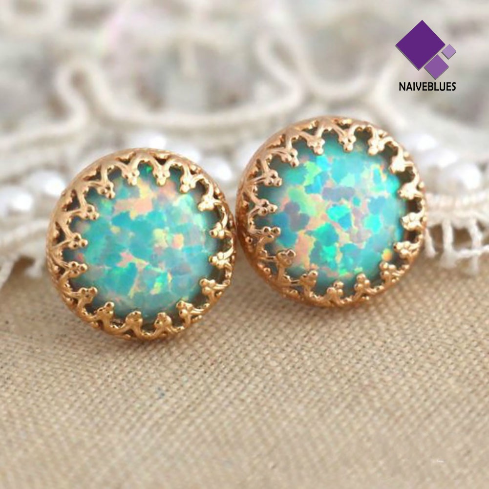 Anting Kait Menjuntai Bentuk Bulat Motif Ukir Warna-Warni Gaya Vintage Untuk Wanita