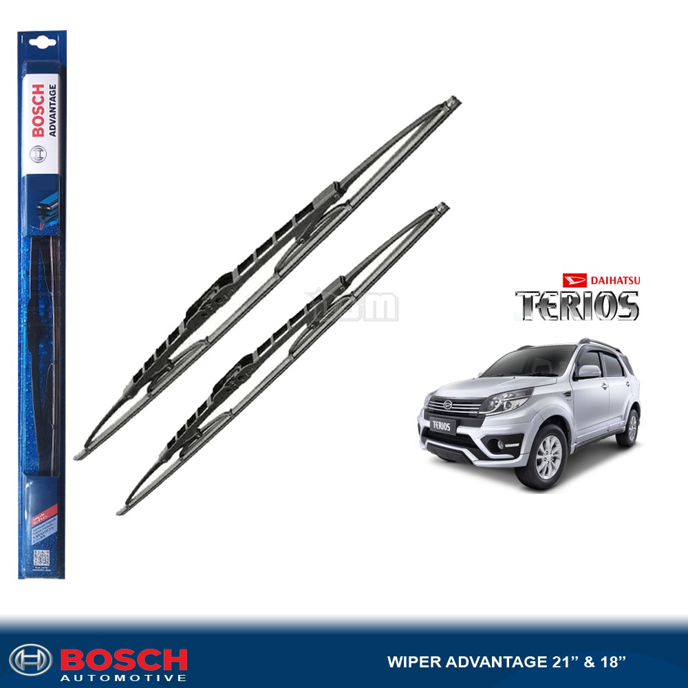 Bosch Advantage / Karet Wiper Mobil Daihatsu Terios Lama  21&quot; dan 18&quot; (Sepasang) / Wiper Terios