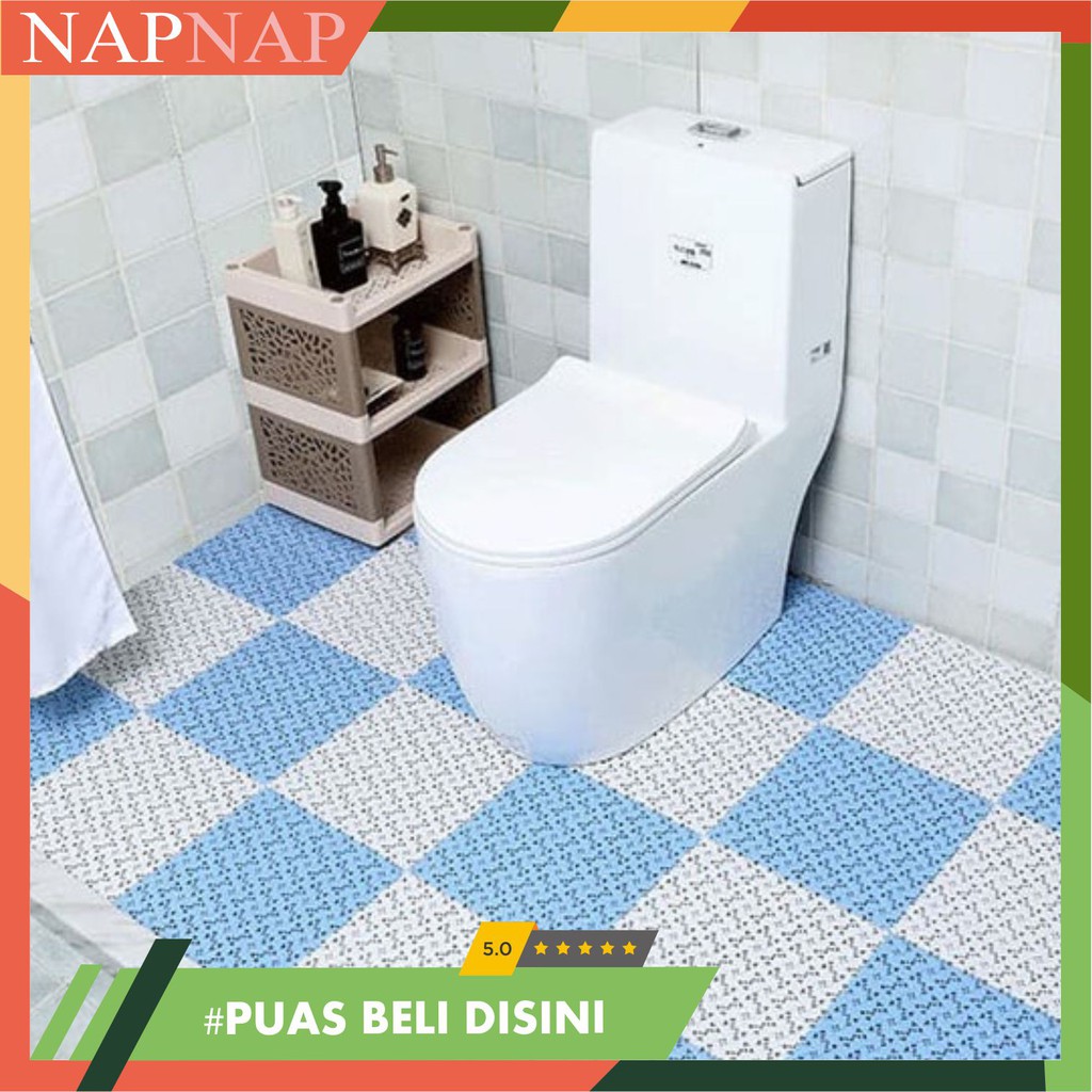 Karpet Kamar Mandi / Dapur Bahan PVC Anti Slip Ukuran 25x25cm / NAPNAP