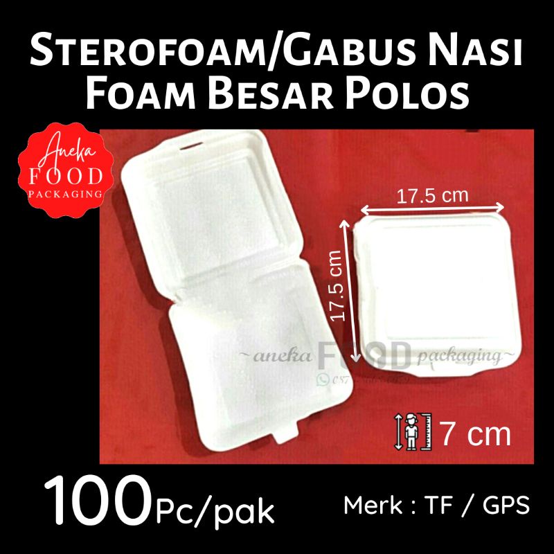 Jual Pc Gojek Only Styrofoam Sterofoam Gabus Nasi Kotak Makan Foam Tf Polos Shopee Indonesia