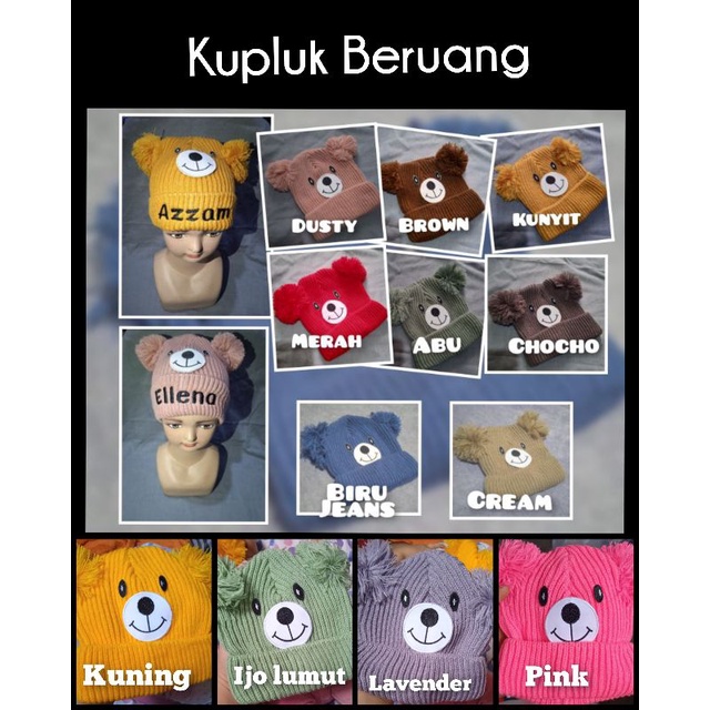 KUPLUK BERUANG /KUPLUK BAYI BERUANG/ KUPLUK NAMA BORDIR / KUPLUK ANAK