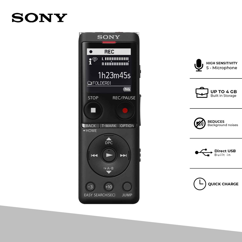 Recorder Sony ICD-UX570F IC Audio Recorder - Black