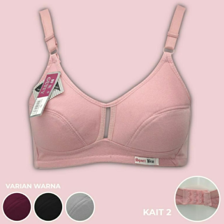 Bra Ling Wei Sports Bra Jumbo Big Size 46, 44, 42, 40, 38, 36 BH Tanpa Kawat) BH Wanita Sport Bra