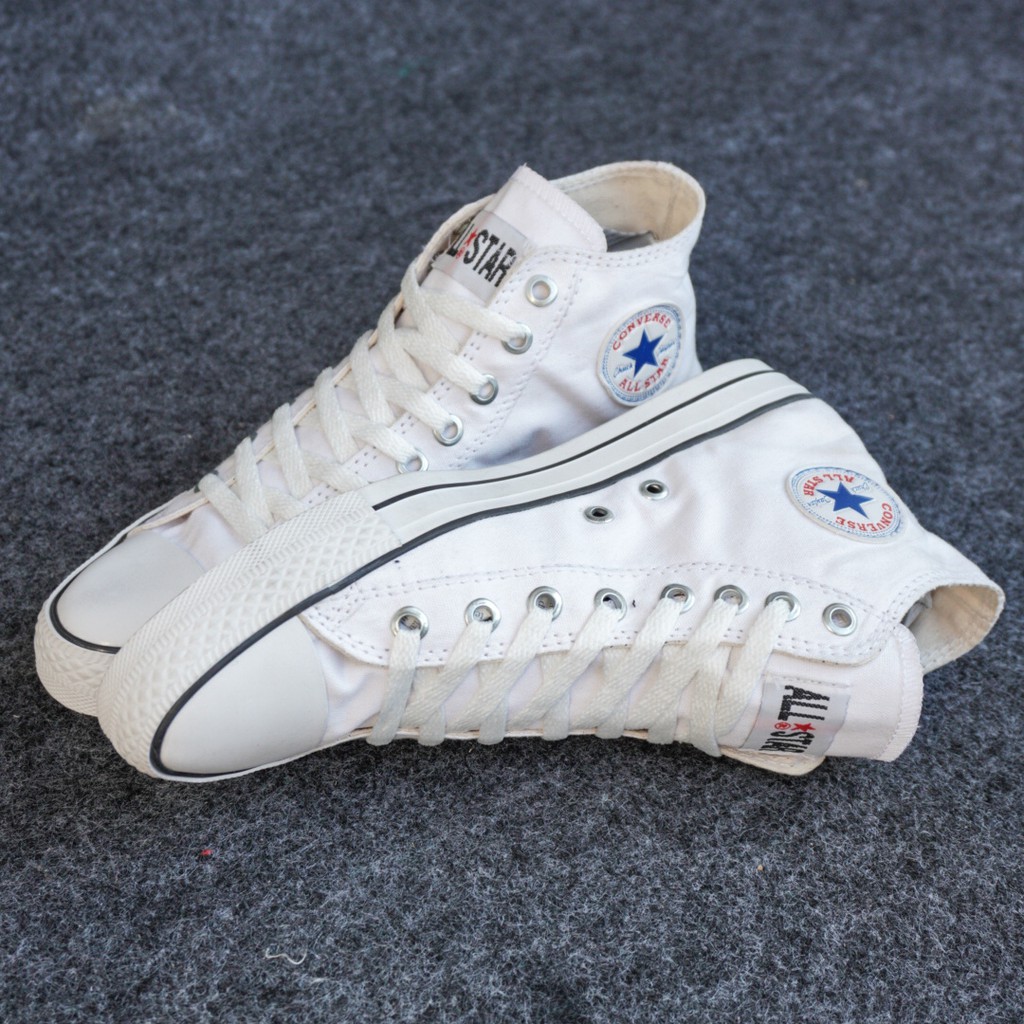 SM88 - Sepatu Converse High Putih List Hitam Sneakers Tinggi Bertali Cowok / Cewek Sekolah Snekers