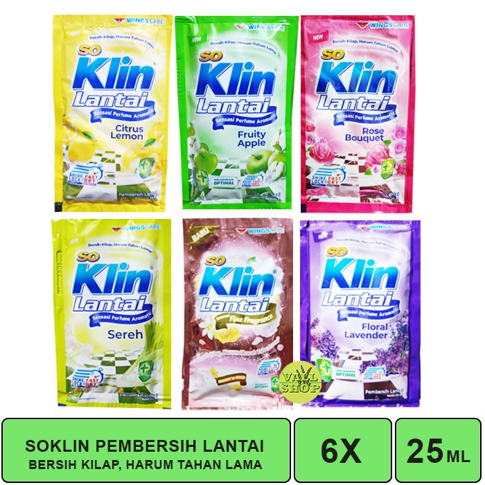 SOKLIN LANTAI SACHET 25 ML ISI 6 SACHET.