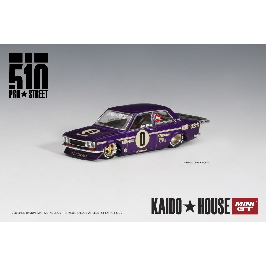Diecast MiniGT Datsun 510 Pro Street OG Purple