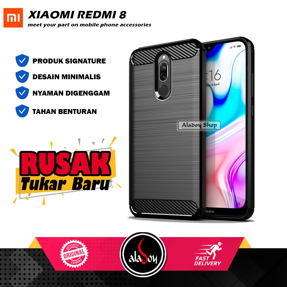 Case Xiaomi Redmi 8 Ultra Slim Ipaky Carbon Premium Softcase