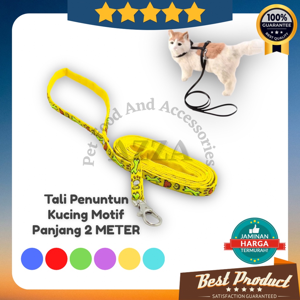 Tali Penuntun Kucing Anjing Untuk Jalan Panjang 2 Meter Motif Tulang / Tali Harness buat jalan jalan