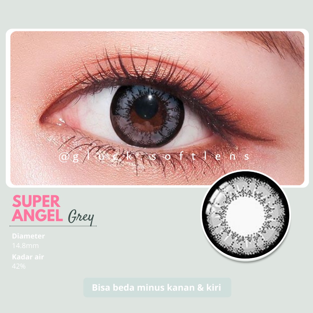 GLUCK SOFTLENS GEO SUPER ANGEL BROWN GREY | SOFTLENS BIG EYES